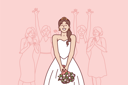 پیش‌نمایش فایل beautiful-bride-with-friends-8390708 از پک مفهوم محور