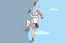 پیش‌نمایش فایل young-girl-climbing-mountain-8390709 از پک مفهوم محور