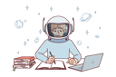 پیش‌نمایش فایل spaceman-write-notes-8415433 از پک فعالیت افراد