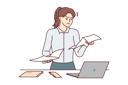 پیش‌نمایش فایل female-employee-reading-notice-letter-8415686 از پک فعالیت افراد