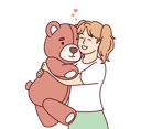 پیش‌نمایش فایل girl-loving-teddy-bear-8416256 از پک مفهوم محور