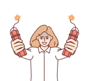 پیش‌نمایش فایل angry-female-employee-holding-bomb-in-hand-8390724 از پک مفهوم کسب و کار