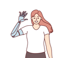 پیش‌نمایش فایل girl-with-robotic-prosthetic-arm-8390712 از پک مفهوم کسب و کار