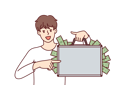 پیش‌نمایش فایل boy-with-bag-of-cash-8415321 از پک مفهوم محور