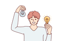 پیش‌نمایش فایل boy-with-different-business-idea-8415336 از پک مفهوم محور