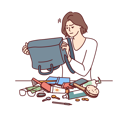 پیش‌نمایش فایل girl-looking-for-cash-while-emptying-purse-8415331 از پک مفهوم محور