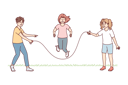 پیش‌نمایش فایل children-playing-with-jumping-rope-8573180 از پک فعالیت افراد