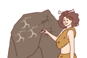 پیش‌نمایش فایل primitive-cavewoman-drawing-picture-on-stone-8573196 از پک فعالیت افراد