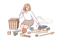 پیش‌نمایش فایل girl-packing-for-vacation-8626762 از پک متفرقه