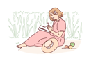 پیش‌نمایش فایل girl-reading-book-in-park-8626759 از پک متفرقه