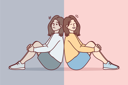 پیش‌نمایش فایل sad-girl-vs-happy-girl-8626208 از پک تفاوت‌های بین