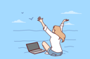 پیش‌نمایش فایل woman-working-while-at-vacation-8626186 از پک مفهوم محور