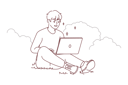 پیش‌نمایش فایل man-working-while-sitting-in-park-8660717 از پک فعالیت افراد