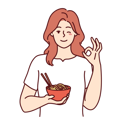 پیش‌نمایش فایل girl-holding-food-bowl-and-showing-nice-gesture-8626607 از پک افراد