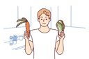 پیش‌نمایش فایل young-man-showing-vegetable-8626614 از پک افراد