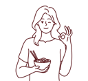 پیش‌نمایش فایل girl-holding-food-bowl-and-showing-nice-gesture-8660738 از پک متفرقه