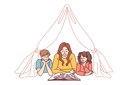 پیش‌نمایش فایل mother-telling-story-to-children-from-story-book-9206088 از پک افراد