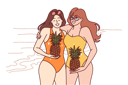 پیش‌نمایش فایل beach-girls-holding-pineapple-9206060 از پک مفهوم محور