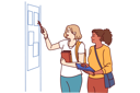 پیش‌نمایش فایل girl-checking-notice-board-9206047 از پک مفهوم محور