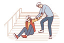 پیش‌نمایش فایل girl-falling-down-on-staircase-and-man-helping-girl-9206053 از پک مفهوم محور