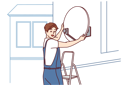 پیش‌نمایش فایل man-fixing-disc-on-terrace-9206037 از پک مفهوم محور