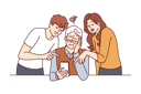 پیش‌نمایش فایل young-boy-and-girl-teaching-mobile-to-grand-father-9206020 از پک متفرقه