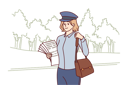 پیش‌نمایش فایل young-female-postman-holding-bag-and-letters-9206015 از پک متفرقه