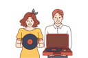 پیش‌نمایش فایل young-woman-and-man-holding-classic-music-set-9206016 از پک متفرقه