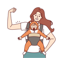 پیش‌نمایش فایل strong-mother-with-newborn-in-baby-carrier-shows-biceps-demonstrating-confidence-in-future-of-child-10111270 از پک افراد