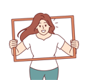 پیش‌نمایش فایل woman-peeks-out-of-picture-frame-wanting-to-take-creative-portrait-for-photo-album-10111267 از پک افراد