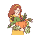 پیش‌نمایش فایل woman-with-vegetables-in-hands-rejoices-good-harvest-10111251 از پک افراد