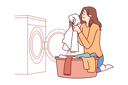 پیش‌نمایش فایل housewife-woman-sits-near-washing-machine-and-inhales-fragrant-smell-of-freshly-washed-towel-10111007 از پک متفرقه