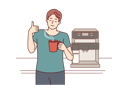 پیش‌نمایش فایل man-drinks-coffee-from-mug-standing-near-machine-for-making-delicious-espresso-and-shows-thumbs-up-10111011 از پک متفرقه