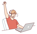 پیش‌نمایش فایل gamer-teen-boy-sitting-at-table-with-laptop-playing-video-game-and-defeating-virtual-opponents-10111175 از پک فعالیت افراد