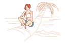 پیش‌نمایش فایل woman-doing-yoga-sitting-on-palm-tree-in-lotus-position-enjoying-summer-travel-and-meditating-10111168 از پک فعالیت افراد