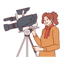 پیش‌نمایش فایل woman-videographer-stands-near-professional-video-camera-fixed-on-tripod-and-shoots-film-10111174 از پک فعالیت افراد