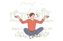 پیش‌نمایش فایل young-guy-sits-in-lotus-position-on-lawn-doing-yoga-and-meditating-to-restore-strength-10111176 از پک فعالیت افراد