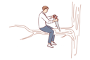 پیش‌نمایش فایل man-saws-tree-branch-on-which-he-is-sitting-10111066 از پک متفرقه