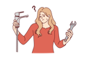 پیش‌نمایش فایل woman-with-water-faucet-and-wrench-does-not-understand-how-to-fix-water-supply-10111078 از پک متفرقه