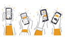 پیش‌نمایش فایل people-hands-with-phone-showing-different-uses-of-phone-10111096 از پک متفرقه