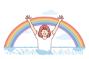 پیش‌نمایش فایل happy-girl-rejoices-at-rainbow-appeared-in-sky-after-rain-10598348 از پک فعالیت افراد
