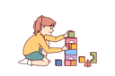 پیش‌نمایش فایل little-girl-plays-sitting-on-floor-and-builds-toy-bricks-10598358 از پک فعالیت افراد