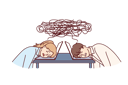 پیش‌نمایش فایل tired-office-workers-put-their-heads-on-table-with-laptop-10598335 از پک فعالیت افراد