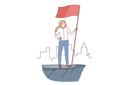 پیش‌نمایش فایل woman-leader-with-flag-10598345 از پک فعالیت افراد