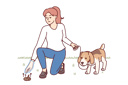 پیش‌نمایش فایل woman-walks-dog-with-poop-bag-and-picks-up-feces-from-ground-10598333 از پک فعالیت افراد