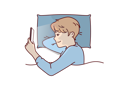 پیش‌نمایش فایل boy-using-phone-on-bed-10598412 از پک فعالیت افراد