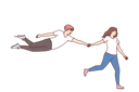 پیش‌نمایش فایل woman-says-follow-me-and-holds-hand-of-flying-man-who-wants-to-be-always-with-girlfriend-10598407 از پک فعالیت افراد