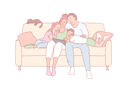پیش‌نمایش فایل cheerful-family-watching-movie-together-10612067 از پک فعالیت افراد