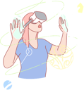 پیش‌نمایش فایل girl-enjoying-meta-world-using-vr-glass-10610576 از پک فعالیت افراد
