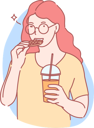 پیش‌نمایش فایل girl-eating-waffles-and-holding-cold-drink-glass-10610632 از پک فعالیت افراد